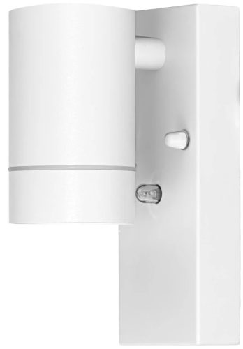 Tracon SPGU10IPFA1F Oldalfali spot lámpatest alkonykapcsolóval, kültéri, fehér 100-240VAC, 50Hz, 1xGU10, max.35W, 30lux, IP44