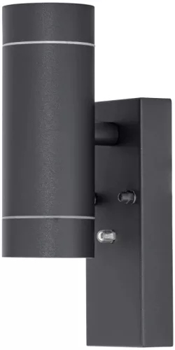 Tracon SPGU10IPFA2A Oldalfali spot lámpatest alkonykapcsolóval, kültéri,antracit 100-240VAC, 50Hz, 2xGU10, max.35W, 30lux, IP44