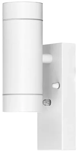 Tracon SPGU10IPFA2F Oldalfali spot lámpatest alkonykapcsolóval, kültéri, fehér 100-240VAC, 50Hz, 2xGU10, max.35W, 30lux, IP44