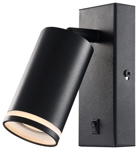 Tracon SPGU10LFB Oldalfali állítható spot lámpatest, fekete, kapcsolóval 100-240VAC, 50Hz, 1xGU10, max.35W