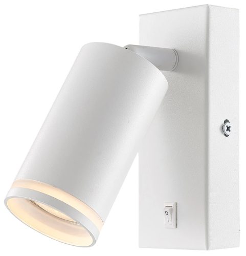 Tracon SPGU10LFW Oldalfali állítható spot lámpatest, fehér, kapcsolóval 100-240VAC, 50Hz, 1xGU10, max.35W