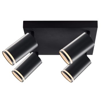   Tracon SPGU10LMAN4B Mennyezeti állítható spot lámpatest, fekete 100-240VAC, 50Hz, 4xGU10, max.4x35W