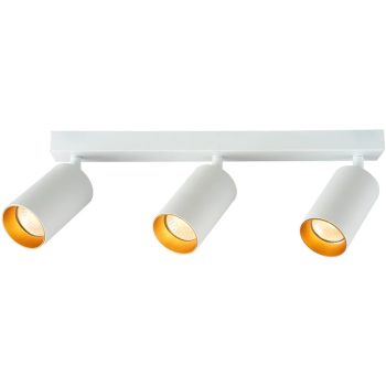   Tracon SPGU10MA3GW Mennyezeti állítható spot lámpatest, fehér, arany reflektor 100-240VAC, 50Hz, 3xGU10, max.3x35W