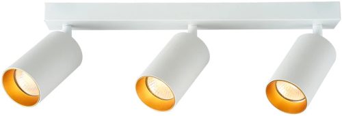 Tracon SPGU10MA3GW Mennyezeti állítható spot lámpatest, fehér, arany reflektor 100-240VAC, 50Hz, 3xGU10, max.3x35W