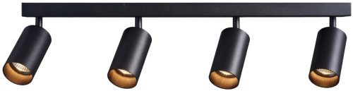 Tracon SPGU10MA4B Mennyezeti állítható spot lámpatest, fekete 100-240VAC, 50Hz, 4xGU10, max.4x35W