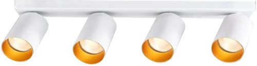 Tracon SPGU10MA4GW Mennyezeti állítható spot lámpatest, fehér, arany reflektor 100-240VAC, 50Hz, 4xGU10, max.4x35W