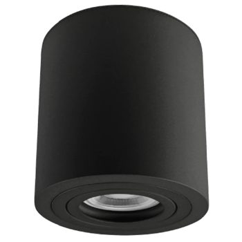   Tracon SPGU10MIPB Mennyezeti védett spot lámpatest, hengeres, fekete 100-240VAC, 50Hz, 1xGU10, max.35W, IP44