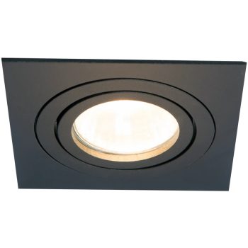   Tracon SPND1B Süllyesztett spot lámpatest, négyzetes, dönthető, fekete 93x93x24mm