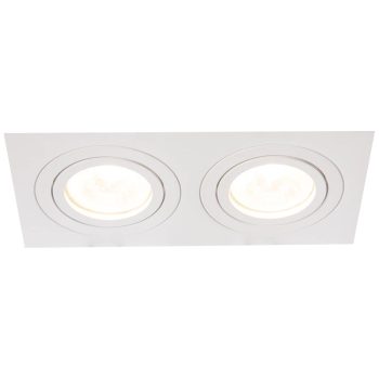   Tracon SPND2W Süllyesztett spot lámpatest, négyzetes, dönthető, fehér 173x93x24mm