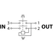 Tracon SSTM-03, Relés biztonsági kapcsoló, bepattintható, fekete kerettel 4PIN, 230VAC, 12A/AC3, IP54, 6,3×0,8