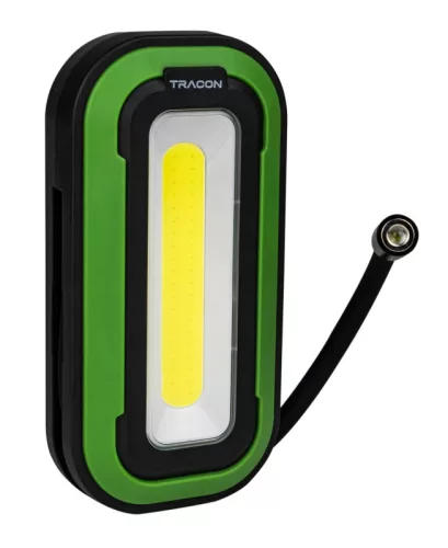 Tracon STLS10W Akkumulátoros LED kézi lámpa 10+2W, 6500K, 3,7V, 1800mAh, 500/110lm,  4h, IP44