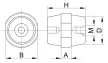Tracon STS-40-10 Támszigetelő, piros H=40mm, M10