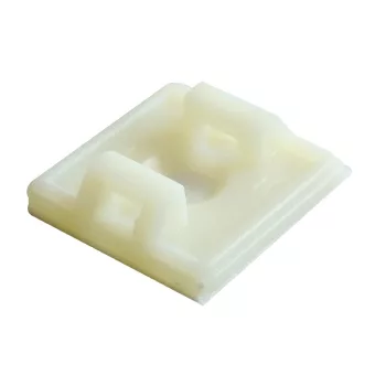 Tracon TALP190-2 Öntapadós/csavarozható, 2oldalt fűzhető kötegelő talp, natúr, 18,7×18,7mm, d=4,4mm, PA6.6