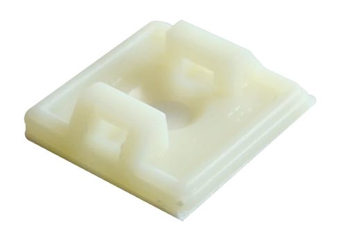 Tracon TALP190-2 Öntapadós/csavarozható, 2oldalt fűzhető kötegelő talp, natúr 18,7×18,7mm, d=4,4mm, PA6.6