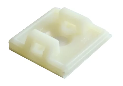 Tracon TALP190-2 Öntapadós/csavarozható, 2oldalt fűzhető kötegelő talp, natúr, 18,7×18,7mm, d=4,4mm, PA6.6
