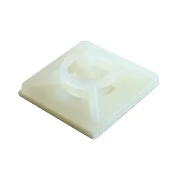 Tracon TALP190 Öntapadós/csavarozható, 4oldalt fűzhető kötegelő talp,natúr, 20×20mm, d=2,9mm, PA6.6