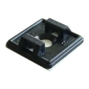   Tracon TALP191-2 Öntapadós/csavarozható, 2oldalt fűzhető kötegelő talp,fekete 18,7×18,7mm, d=4,4mm,PA6.6