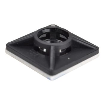   Tracon TALP201 Öntapadós/csavarozható, 4oldalt fűzhető kötegelő talp,fekete 19×19mm, PA6.6, 3M