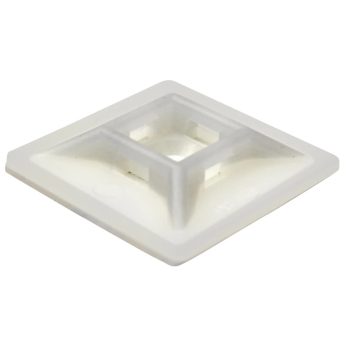   Tracon TALP280 Öntapadós/csavarozható, 4oldalt fűzhető kötegelő talp,natúr 28×28mm, PA6.6, 3M