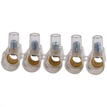   Tracon TBT-16, Csavaros csatlakozó, átlátszó házzal, 5 tagú, 1 csavar 5×16mm2, 450VAC