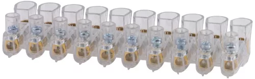 Tracon TBT-2,5/10, Csavaros csatlakozó, átlátszó házzal, 10 tagú, 1 csavar 10×2,5mm2, 450VAC