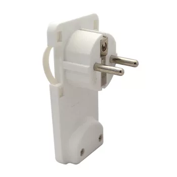   Tracon TCSDR, Rejthető szerelhető csatlakozódugó,lapos,fehér 250VAC, max.10/16A (DUAL Schuko/French)
