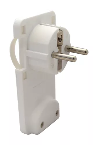 Tracon TCSDR, Rejthető szerelhető csatlakozódugó,lapos,fehér 250VAC, max.10/16A (DUAL Schuko/French)