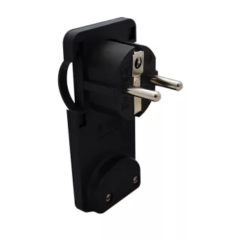   Tracon TCSDRB, Rejthető szerelhető csatlakozó dugó,lapos,fekete 250VAC, max.10/16A (DUAL Schuko/French)