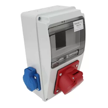   Tracon TDB01-6M Csatlakozó doboz, védelem nélkül Out: 2×SCHUKO+1×16A(3P+N+E)