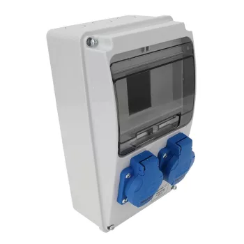   Tracon TDB02-6M Csatlakozó doboz, védelem nélkül Out: 2×SCHUKO