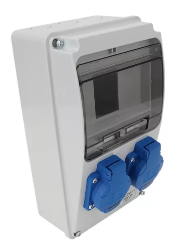 Tracon TDB02-6M Csatlakozó doboz, védelem nélkül Out: 2×SCHUKO