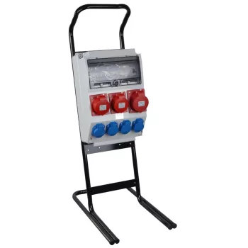   Tracon TDB03-12MVA Csatlakozó doboz védelemmel, állvánnyal Prot.:RCCB,MCB,Out:4db SHUKO+2db 16A(3P+N+E)+1db 32A(3P+N+E)