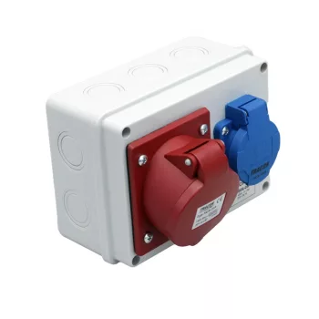   Tracon TDB06-0M Csatlakozó doboz, védelem nélkül Out: 1×SCHUKO+1×16A(3P+N+E)