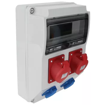   Tracon TDB09-12M Csatlakozó doboz védelem nélkül Out: 2×SCHUKO+2×32A(3P+N+E)