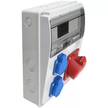   Tracon TDB10-11M Csatlakozó doboz védelem nélkül Out: 2×SCHUKO+1×32A(3P+N+E)