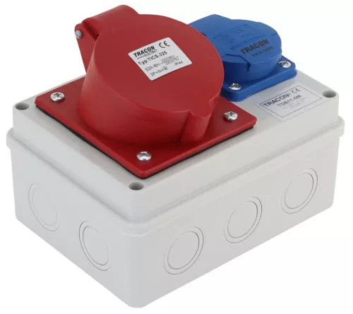 Tracon TDB11-0M Csatlakozó doboz védelem nélkül Out: 1×SCHUKO+1×32A(3P+N+E)