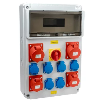   Tracon TDB13-16MK Csatlakozó doboz, védelem nélkül, főkapcsolóval Out:6×SCHUKO+2×16A(3P+N+E)+2×32A(3P+N+E)