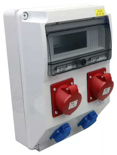 Tracon TDB15-12M Csatlakozó doboz, védelem nélkül (M) Out:2×SCHUKO+2×16A(3P+N+E)