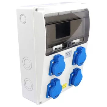   Tracon TDB16-6M Csatlakozó doboz, védelem nélkül (M) Out:4×SCHUKO