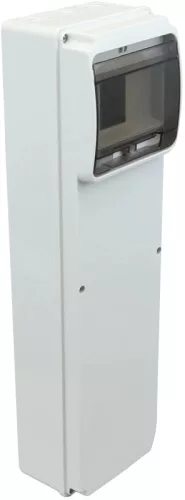 Tracon TDB461377 Üres ipari csatlakozódoboz szerelősínnel, ABS 6 mod, H×W×D=460×130×105mm, IP55