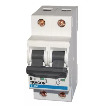   Tracon TDM-2C-20, Kismegszakító, 2 pólus, C karakterisztika 20A, 10kA
