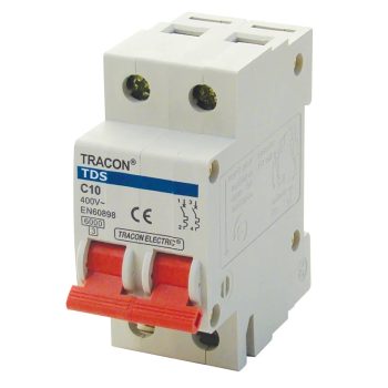   Tracon TDS-2C-20, Kismegszakító, színes karral, 2 pólus, C karakterisztika 20A, 6kA