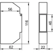 Tracon TDT-2, Védőburkolat sorolható kész.hez, zárt aljú, zárópecsételhető 1 mod., IP40, (L×W×H= 22×116×62mm)