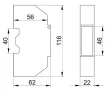 Tracon TDT, Védőburkolat sorolható készülékekhez, zárópecsételhető 1 mod., IP40, (L×W×H= 22×116×62mm)