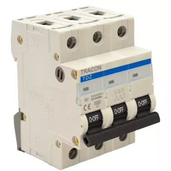   Tracon TDZ-3B-4, Kismegszakító, 3 pólus, B karakterisztika 4A, 6kA