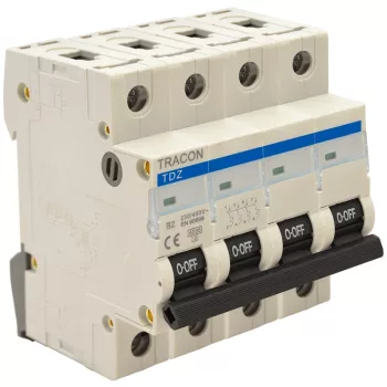   Tracon TDZ-4C-32, Kismegszakító, 4 pólus, C karakterisztika 32A, 6kA