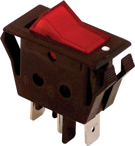 Tracon TES-11 Készülékkapcsoló, BE-KI, piros-világító 16(6)A, 250V AC