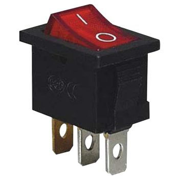   Tracon TES-33 Készülékkapcsoló, BE-KI, piros-világító (0-I felirat) 16(6)A, 250V AC