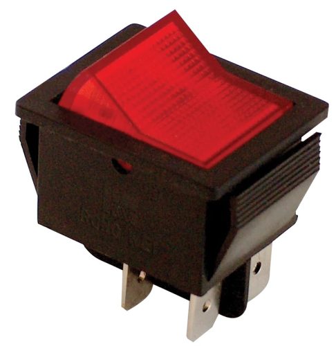 Tracon TES-41 Készülékkapcsoló, BE-KI, 2-pólus, piros, világító raszter 16(6)A, 250V AC