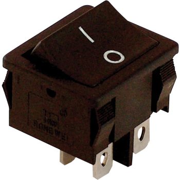   Tracon TES-51 Készülékkapcsoló, BE-KI, 2-pólus, fekete, 0-I felirattal 16(6)A, 250V AC